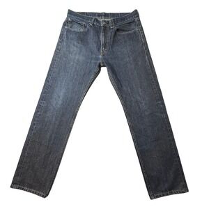 Levi's 505 Jeans Mens 34x32 Dark Blue Regular Fit Straight Leg Denim Five Pocket